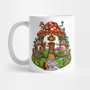 Forest Magic Mushroom House Mug